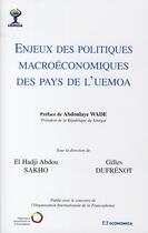 Couverture du livre « Enjeux des politiques macroéconomiques des pays de l'UEMOA » de  aux éditions Economica