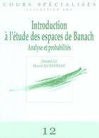 Couverture du livre « Espaces de banach introductions » de Queffelec/Li aux éditions Edp Sciences