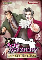 Couverture du livre « Ace attorney investigations Tome 2 » de Kazuo Maekawa et Kenji Kuroda aux éditions Kurokawa