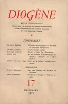 Couverture du livre « Diogene 17 » de Collectifs Gallimard aux éditions Gallimard