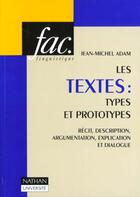 Couverture du livre « Les Textes ; Types Et Prototypes » de Jean-Michel Adam aux éditions Nathan