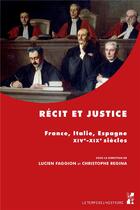 Couverture du livre « Recit et justice » de Faggion/Regina aux éditions Pu De Provence