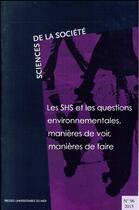 Couverture du livre « Les shs et les questions environnementales - manieres de voir, manieres de faire » de Jean-Louis Darreon aux éditions Pu Du Midi