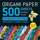 Couverture du livre « Origami paper 500 sheets nature photo patterns 6 inches (15 cm) » de  aux éditions Tuttle