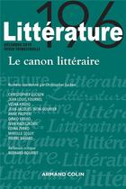 Couverture du livre « Littérature N.196 ; 4/2019 » de Litterature aux éditions Armand Colin