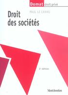 Couverture du livre « Droit des societes 2eme (2e édition) » de Paul Le Cannu aux éditions Lgdj