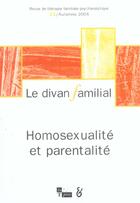 Couverture du livre « Divan familial n13 2004 homosexualite et parentalite » de Faure-Pragier/Eiguer aux éditions In Press