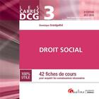 Couverture du livre « DCG 3 ; droit social » de Dominique Grandguillot aux éditions Gualino