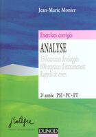 Couverture du livre « Exercices corriges d'analyse psi pc pt 2e annee t.2 » de Jean-Marie Monier aux éditions Dunod