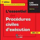 Couverture du livre « L'essentiel des procédures civiles d'exécution (édition 2015-2016) » de Natalie Fricero aux éditions Gualino