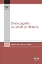 Couverture du livre « Droit congolais des droits de l homme » de  aux éditions Academia