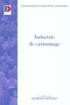 Couverture du livre « Industrie de cartonnage » de  aux éditions Documentation Francaise