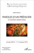 Couverture du livre « Paroles d'un préfacier et autres variations » de Nadir Marouf aux éditions L'harmattan