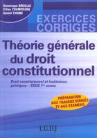 Couverture du livre « Travaux diriges de droit constitutionnel » de Breillat/Thomeagne aux éditions Gualino