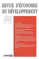 Couverture du livre « Revue d'economie du developpement 2020/2 » de  aux éditions De Boeck Superieur