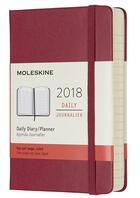 Couverture du livre « Agenda 2018 journalier de poche rigide rose framboise » de  aux éditions Moleskine