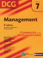 Couverture du livre « Management ; épreuve 7 ; DCG ; corrigés 2011 » de  aux éditions Nathan