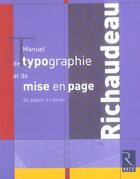 Couverture du livre « Manuel de typographie et de mise en page » de Richaudeau/Binisti aux éditions Retz