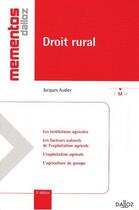 Couverture du livre « Droit rural (5e édition) » de Jacques Audier aux éditions Dalloz