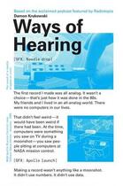 Couverture du livre « Ways of hearing » de Krukowski Damon aux éditions Mit Press