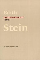 Couverture du livre « Correspondance ii » de Stein E aux éditions Cerf
