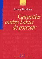 Couverture du livre « Garanties contre l'abus de pouvoir » de Jeremy Bentham aux éditions Rue D'ulm