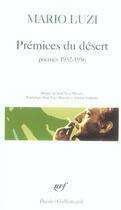 Couverture du livre « Prémices du désert : poésie 1932-1957 » de Mario Luzi aux éditions Gallimard