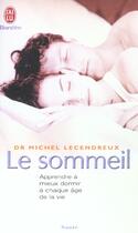 Couverture du livre « Sommeil (le) » de Michel Lecendreux aux éditions J'ai Lu