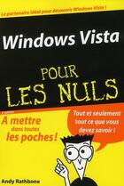 Couverture du livre « Windows Vista pour les nuls » de Andy Rathbone aux éditions First Interactive