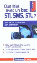 Couverture du livre « Que faire avec un bac sti, sms, stl ? » de Person L. aux éditions Studyrama