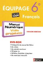 Couverture du livre « EQUIPAGE ; français ; 6ème ; manuel numérique (édition 2009) » de  aux éditions Nathan