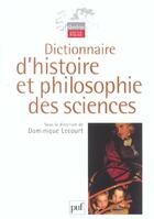 Couverture du livre « Dictionnaire d'histoire et philosophie des sciences » de Dominique Lecourt aux éditions Puf