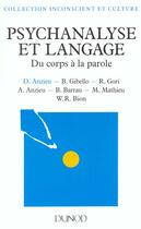 Couverture du livre « Psychanalyse Et Langage » de Didier Anzieu aux éditions Bordas