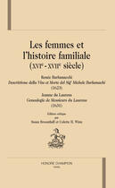 Couverture du livre « Les femmes et l'histoire familiale (XVI - XVII siècle) » de Renee Burlamacchi et Jeanne Du Laurens aux éditions Honore Champion