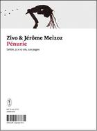Couverture du livre « Pénurie ; lettre » de Zivo et Jerome Meiroz aux éditions Art Et Fiction