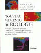 Couverture du livre « Nouveau memento de biologie 2eme edition » de Dupont M. aux éditions Vuibert