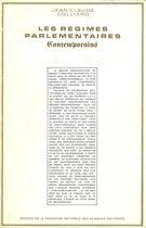 Couverture du livre « Les régimes parlementaires contemporains » de Jean-Claude Colliard aux éditions Presses De Sciences Po
