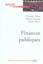 Couverture du livre « Finances Publiques » de Francois Adam aux éditions Dalloz