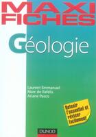 Couverture du livre « Maxi fiches : géologie » de Pasco et Emmanuel aux éditions Dunod