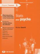 Couverture du livre « Stats pour psycho ; exercices et corrigés » de Nicolas Gauvrit aux éditions De Boeck