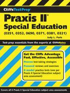 Couverture du livre « CliffsTestPrep Praxis II: Special Education (0351, 0352, 0690, 0371, 0 » de Paris Judy L aux éditions Houghton Mifflin Harcourt