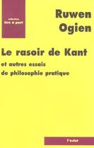 Couverture du livre « Le rasoir de kant » de Ruwen Ogien aux éditions Eclat