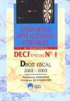 Couverture du livre « Droit fiscal 2002-2003 5ed. » de Noguera R aux éditions Eska