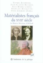Couverture du livre « Matérialistes français du XVIII siècle » de  aux éditions Puf