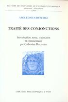 Couverture du livre « Traite Des Conjonctions » de Apollonius Dyscole aux éditions Vrin