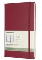 Couverture du livre « Agenda 2018 semainier grand format rigide rose framboise » de  aux éditions Moleskine