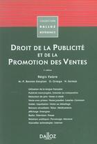 Couverture du livre « Droit De La Publicite Et De La Promotion Des Ventes ; 2e Edition » de Regis Fabre aux éditions Dalloz