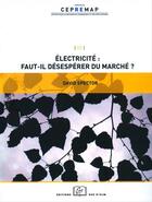 Couverture du livre « Électricité ; faut-il désespérer du marché ? » de David Spector aux éditions Editions Rue D'ulm