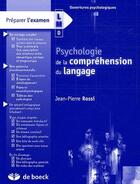 Couverture du livre « Psychologie de la compréhension du langage » de Jean-Pierre Rossi aux éditions De Boeck Superieur