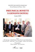 Couverture du livre « Prix Pascal Bonetti à Giovanni Dotoli » de Societe Des Poetes Francais aux éditions L'harmattan